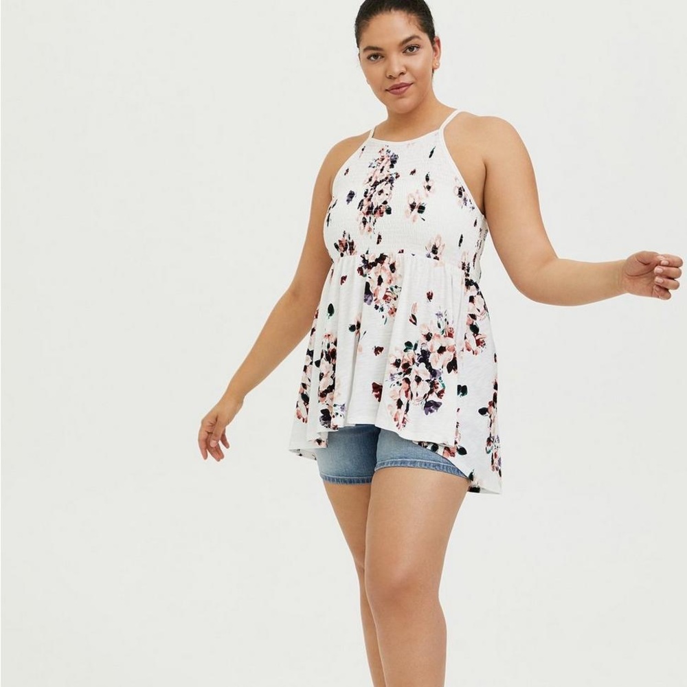 Torrid size 1 high neck babydoll tank top.